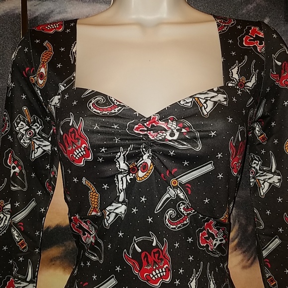 Sourpuss Friday 13th Horror Dress Devil Spider - Picture 3 of 8